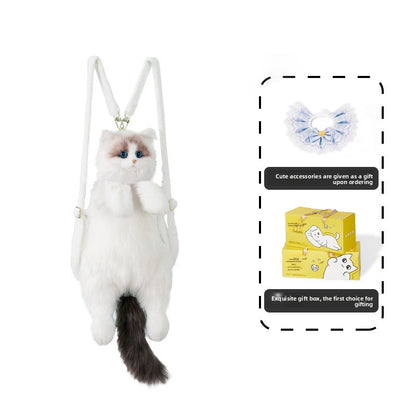 Simulated Cat Plush Doll Backpack Charm