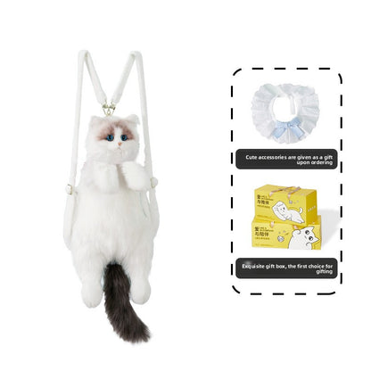 Simulated Cat Plush Doll Backpack Charm