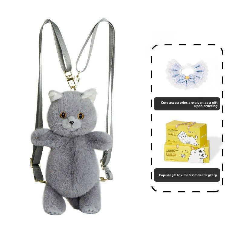 Simulated Cat Plush Doll Backpack Charm