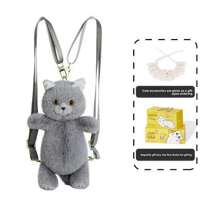 Simulated Cat Plush Doll Backpack Charm