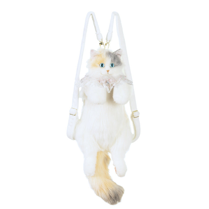 Simulated Cat Plush Doll Backpack Charm