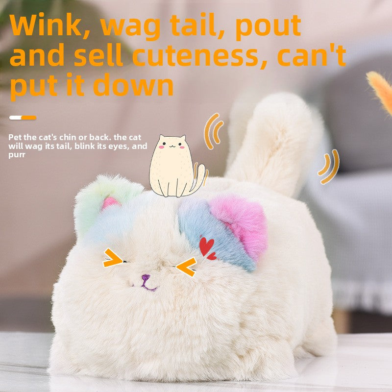 Simulated electric plush cat