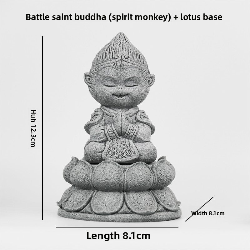 Simulated Fighting Buddha Statue, Gardening Rockery, Flower Bonsai, Micro-Landscape