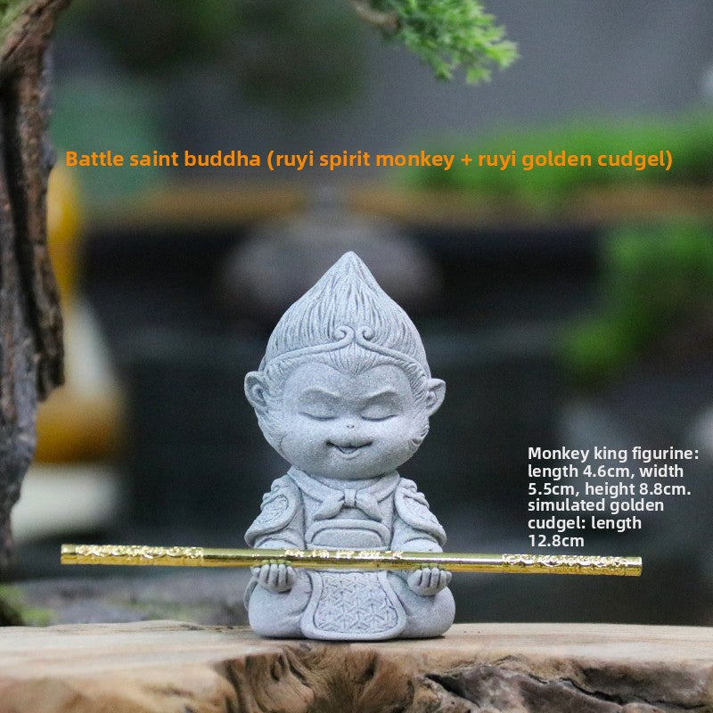 Simulated Fighting Buddha Statue, Gardening Rockery, Flower Bonsai, Micro-Landscape