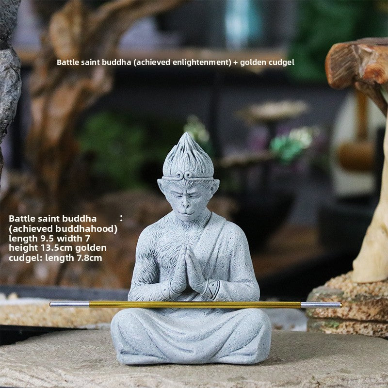 Simulated Fighting Buddha Statue, Gardening Rockery, Flower Bonsai, Micro-Landscape