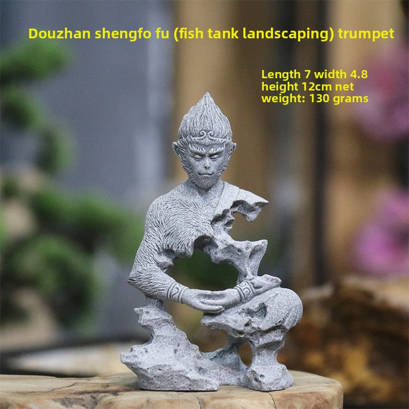 Simulated Fighting Buddha Statue, Gardening Rockery, Flower Bonsai, Micro-Landscape