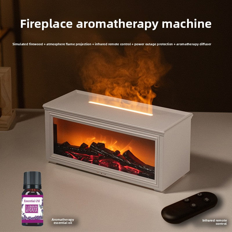 Simulated fireplace flame humidifier aroma diffuser