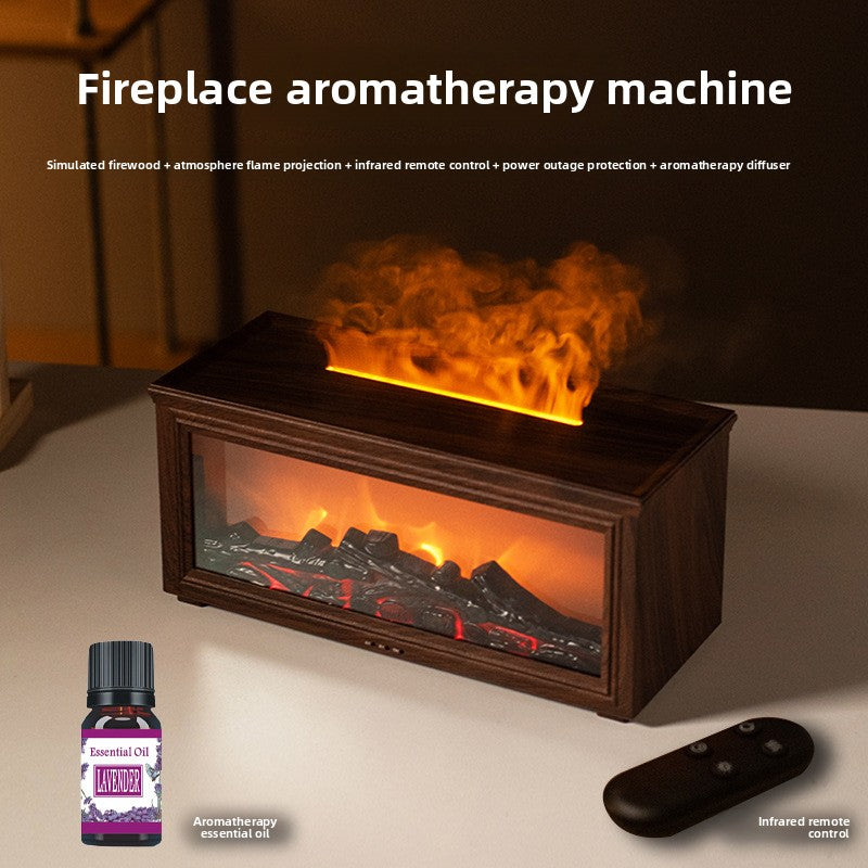 Simulated fireplace flame humidifier aroma diffuser