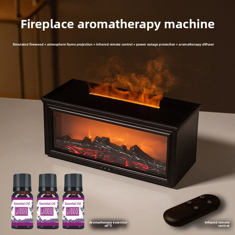 Simulated fireplace flame humidifier aroma diffuser