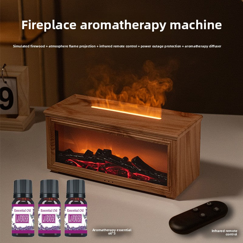 Simulated fireplace flame humidifier aroma diffuser