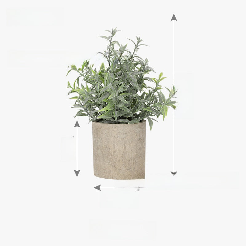 Simulated green houseplants in pot form