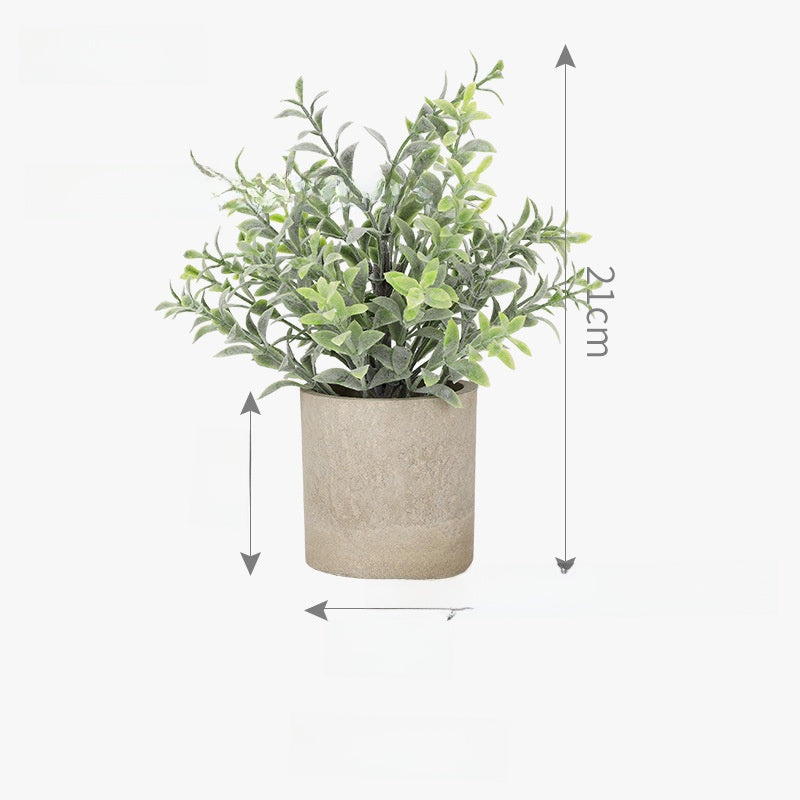 Simulated green houseplants in pot form