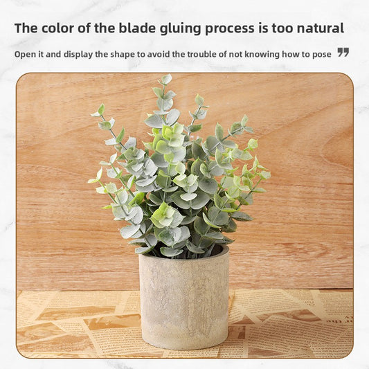 Simulated green houseplants in pot form
