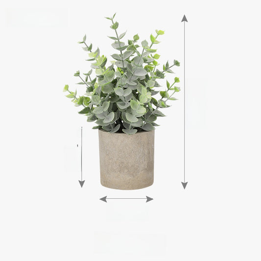 Simulated green houseplants in pot form