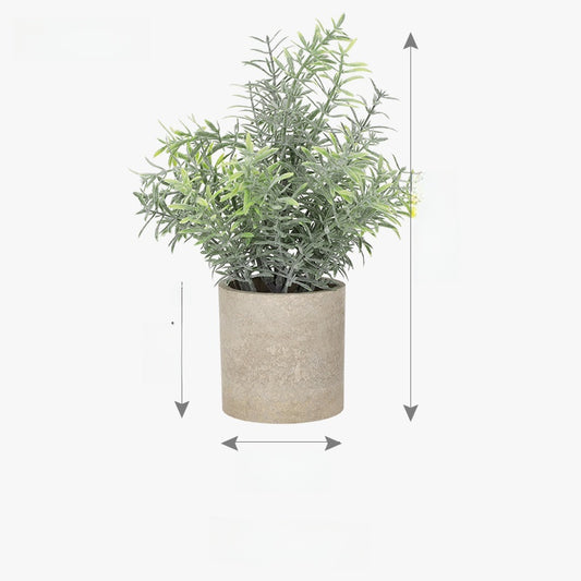 Simulated green houseplants in pot form