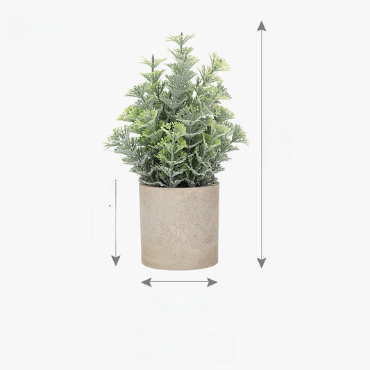 Simulated green houseplants in pot form