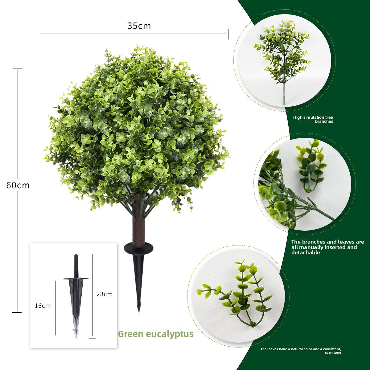 Simulated Green Plants Ground Insert Cypress Eucalyptus Bonsai Lavender