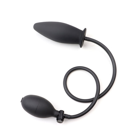 Simulated penis silicone inflatable anal plug
