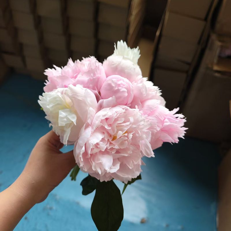 Simulated Peony Bouquet Silk Artificial Flowers
