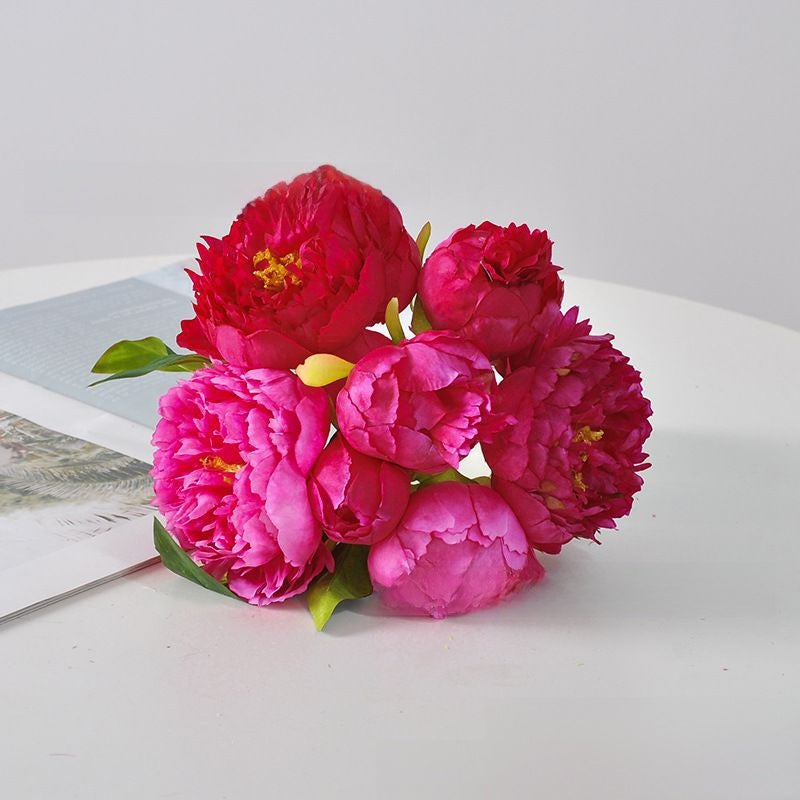 Simulated Peony Bouquet Silk Artificial Flowers