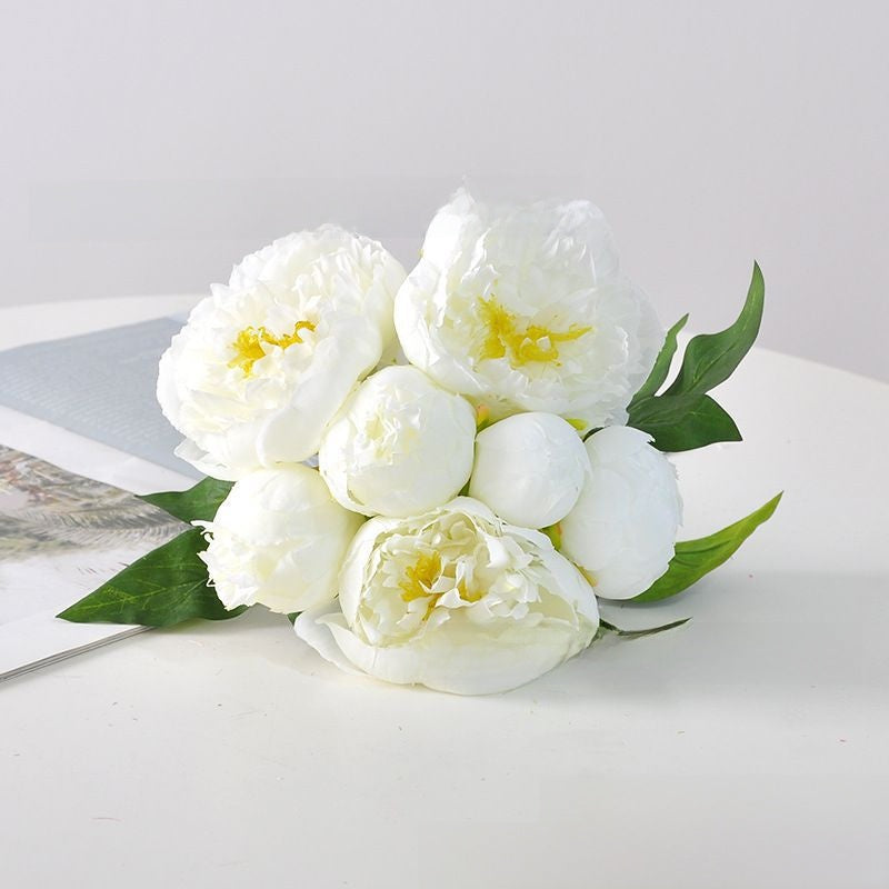 Simulated Peony Bouquet Silk Artificial Flowers