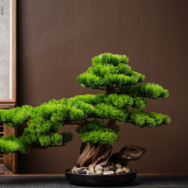 Simulated Pine Bonsai Tree Decor