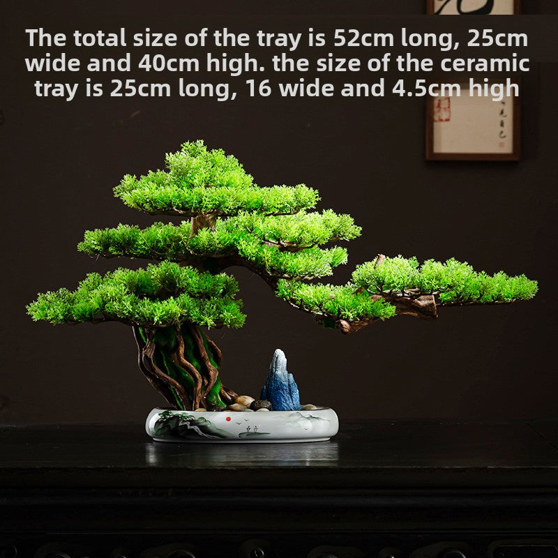 Simulated Pine Bonsai Tree Decor
