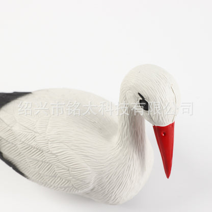 Simulated Plastic White Crane Garden Ornament