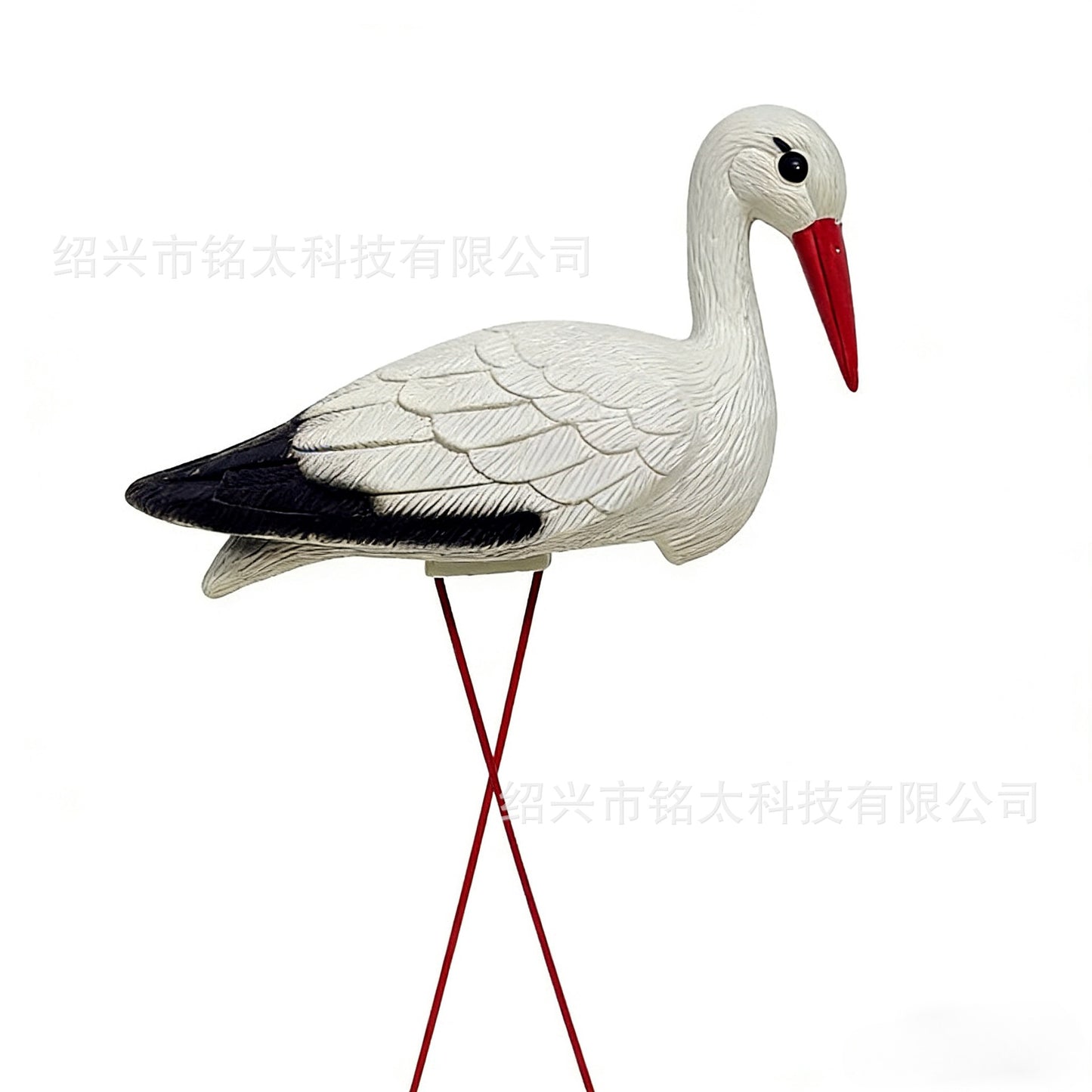 Simulated Plastic White Crane Garden Ornament