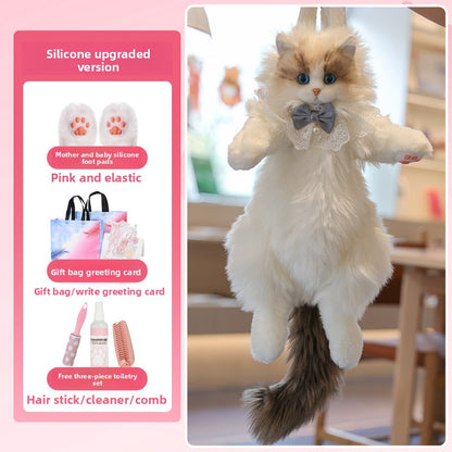 Simulated Ragdoll Cat Plush Backpack Doll
