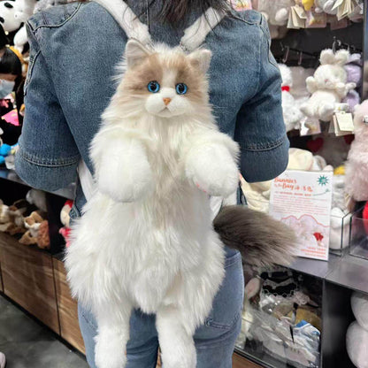 Simulated Ragdoll Cat Plush Backpack Doll