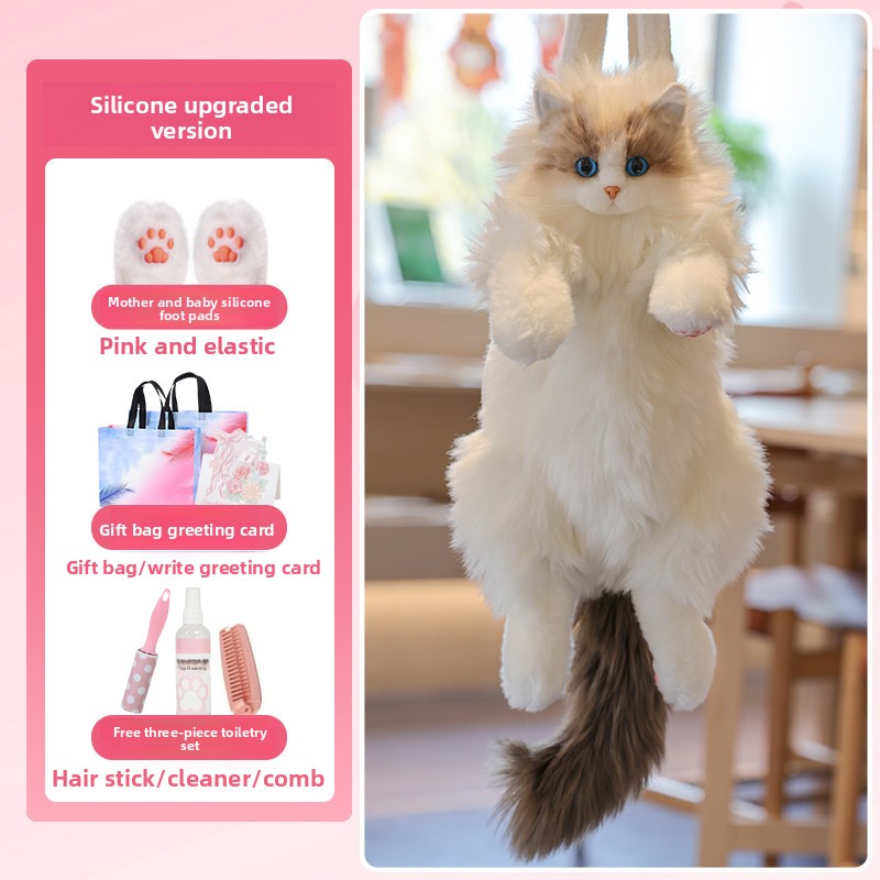 Simulated Ragdoll Cat Plush Backpack Doll