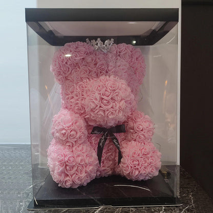 Simulated Rose Flower Bear Gift Box