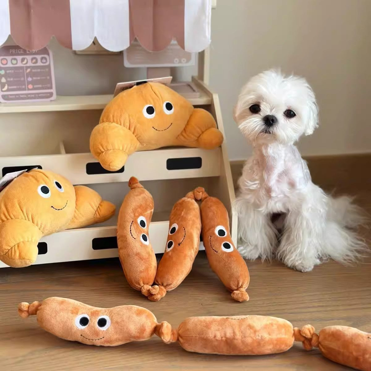 Simulated Sausage Dog Chew Toy with Squeaker