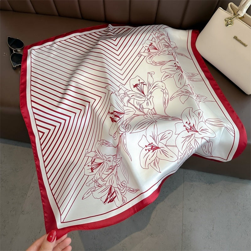 Simulated Silk Square Scarf for Women