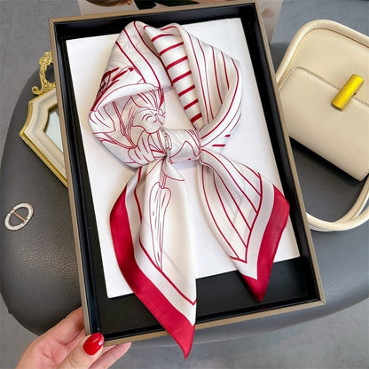 Simulated Silk Square Scarf for Women