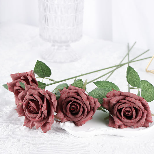 Simulated Silk Velvet Roses