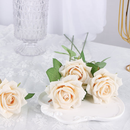 Simulated Silk Velvet Roses