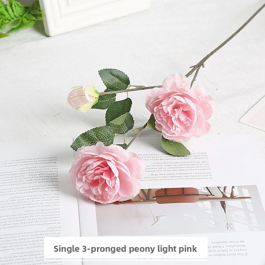 Simulated three-headed peony wedding artificial flowers