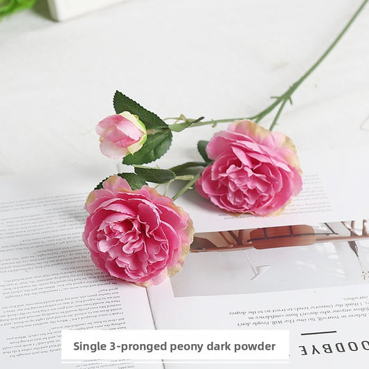 Simulated three-headed peony wedding artificial flowers