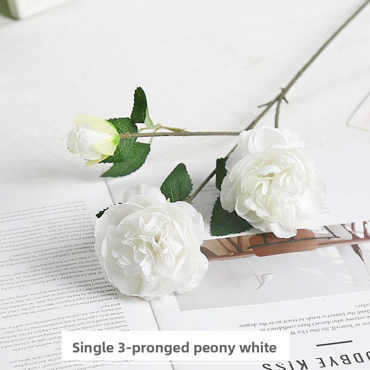 Simulated three-headed peony wedding artificial flowers