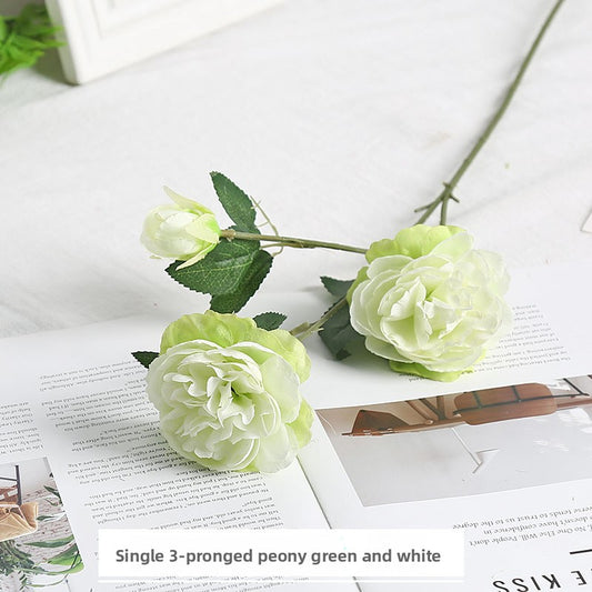 Simulated three-headed peony wedding artificial flowers