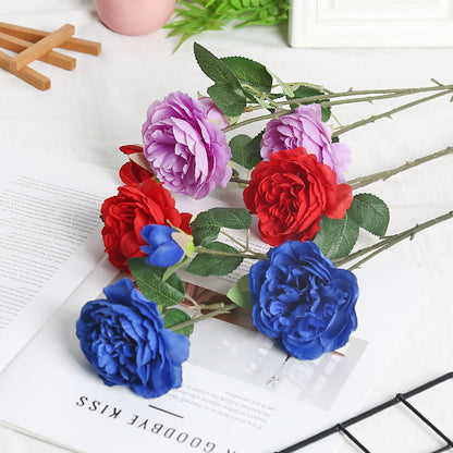 Simulated three-headed peony wedding artificial flowers