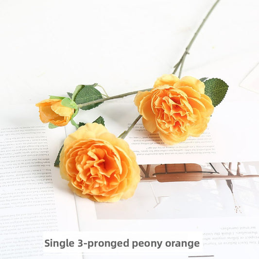 Simulated three-headed peony wedding artificial flowers