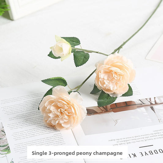 Simulated three-headed peony wedding artificial flowers