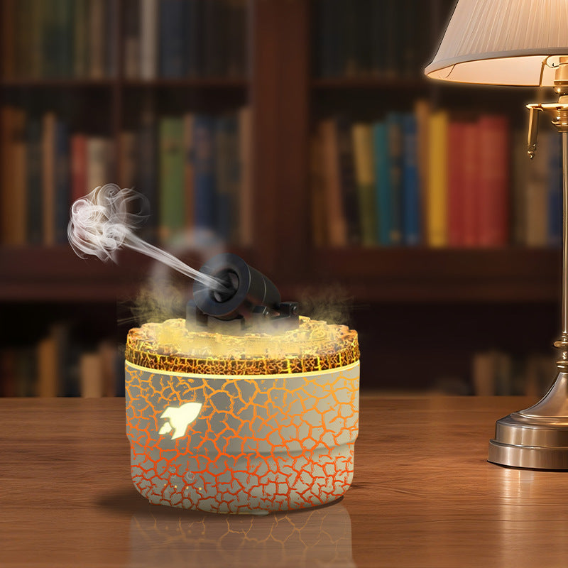 Simulated Turret Aromatherapy Humidifier with Flame Effect