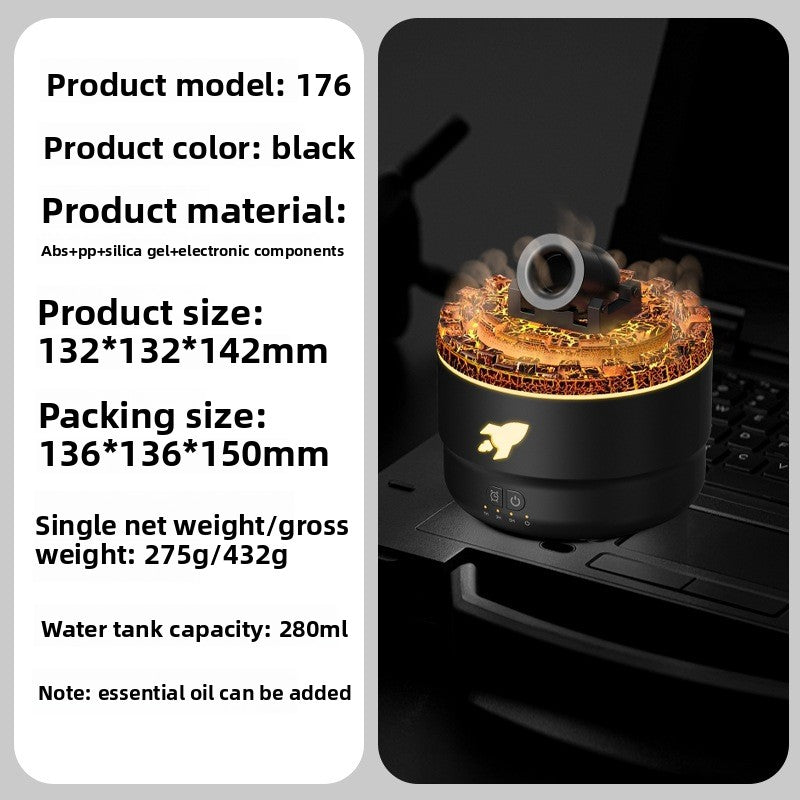 Simulated Turret Aromatherapy Humidifier with Flame Effect