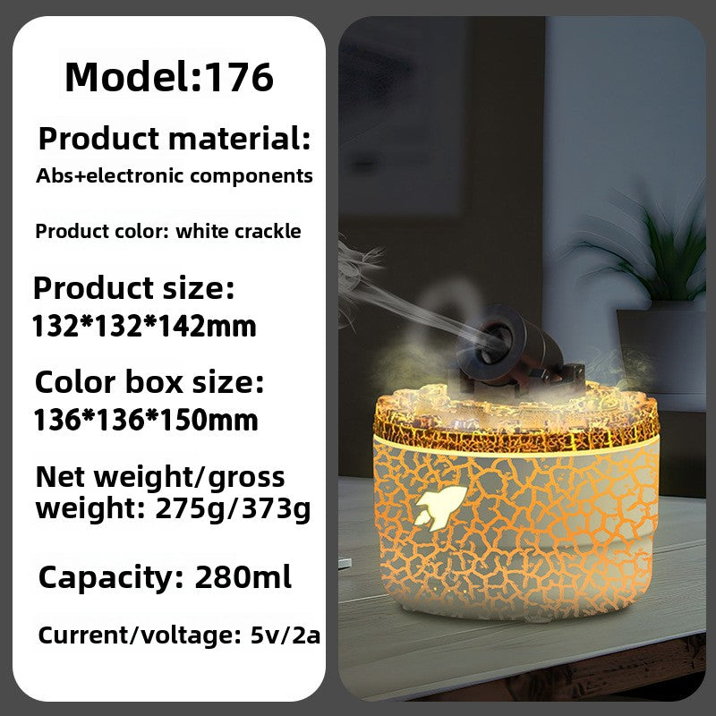 Simulated Turret Aromatherapy Humidifier with Flame Effect