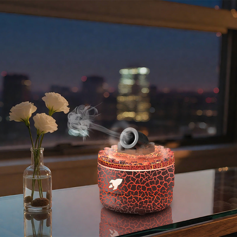 Simulated Turret Aromatherapy Humidifier with Flame Effect
