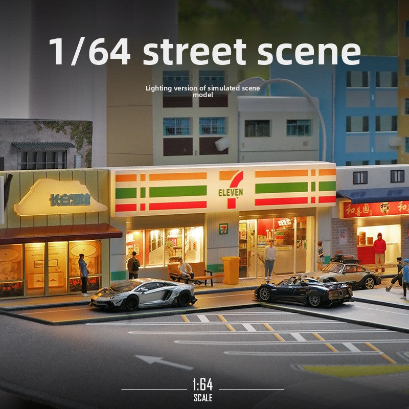 Simulation 1:64 Miniature Building Scene Model with Lights